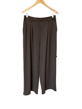 HALARA Waffle Pleated Pants in Brown - Size L Regular Inseam